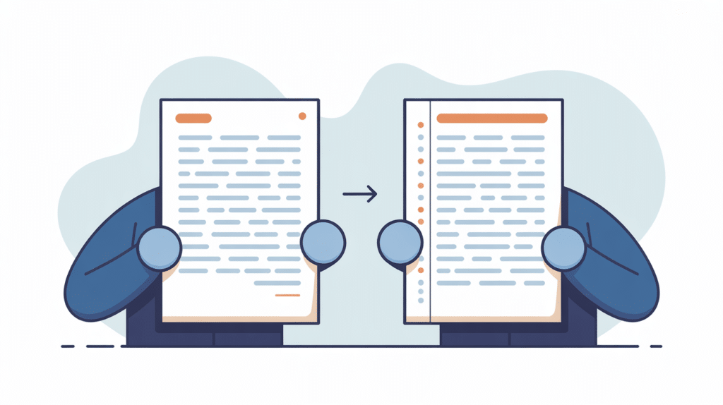 Illustration: a draft before and after a round of review