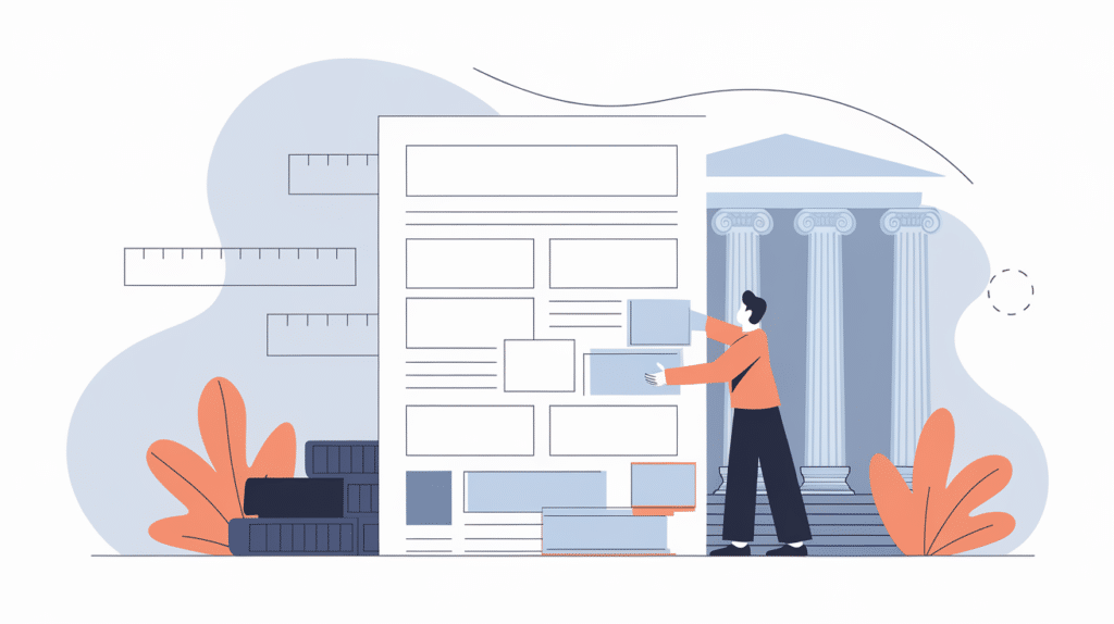 Illustration: arranging the sections of a personal statement into a clean structure