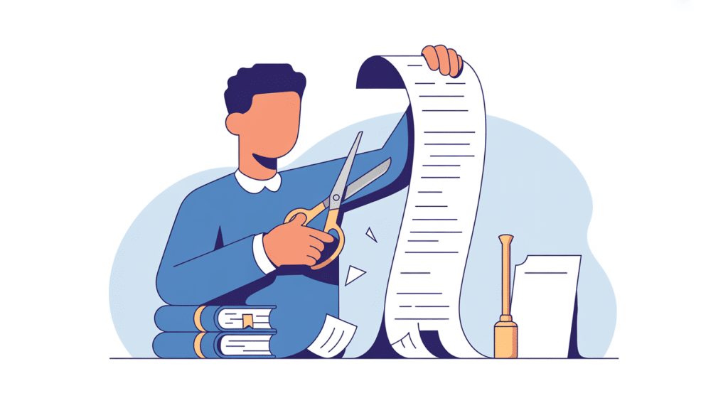 Illustration: trimming a long draft down to length