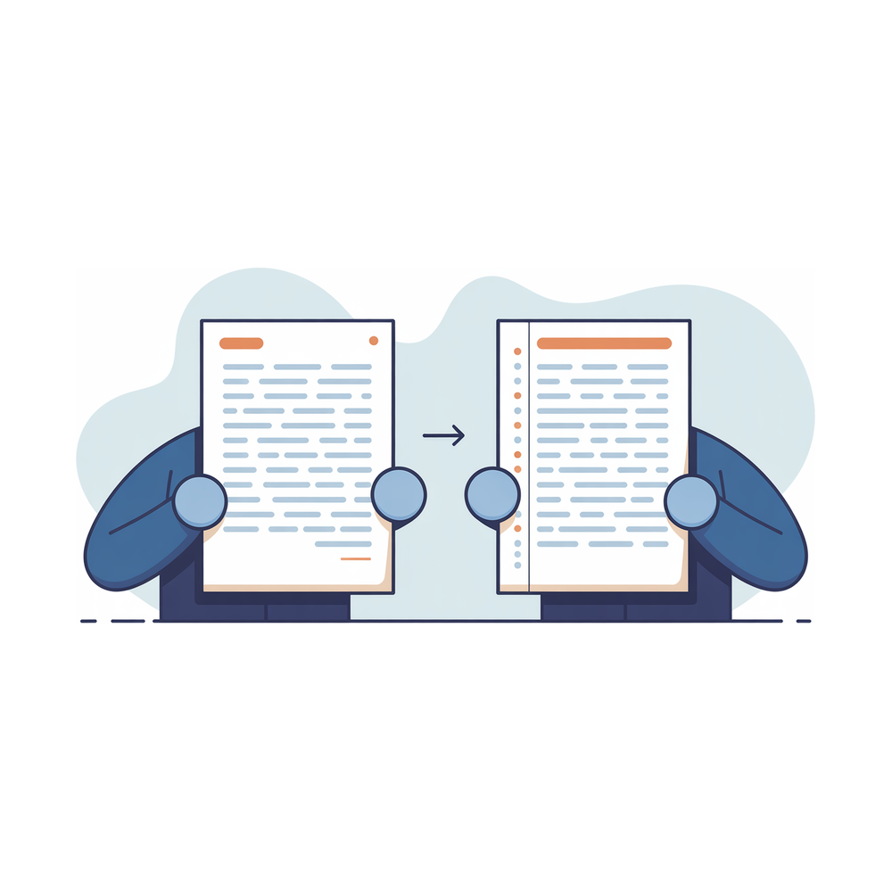 Illustration: a draft before and after a round of review