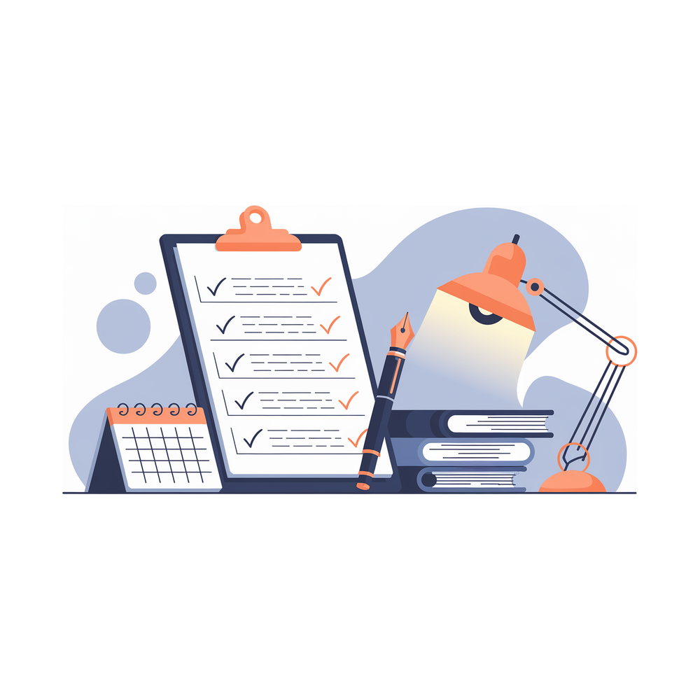 Illustration: an application checklist taking shape