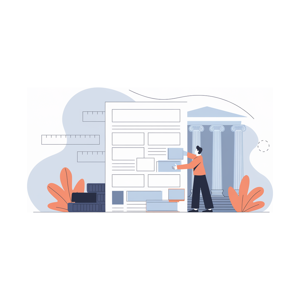 Illustration: arranging the sections of a personal statement into a clean structure