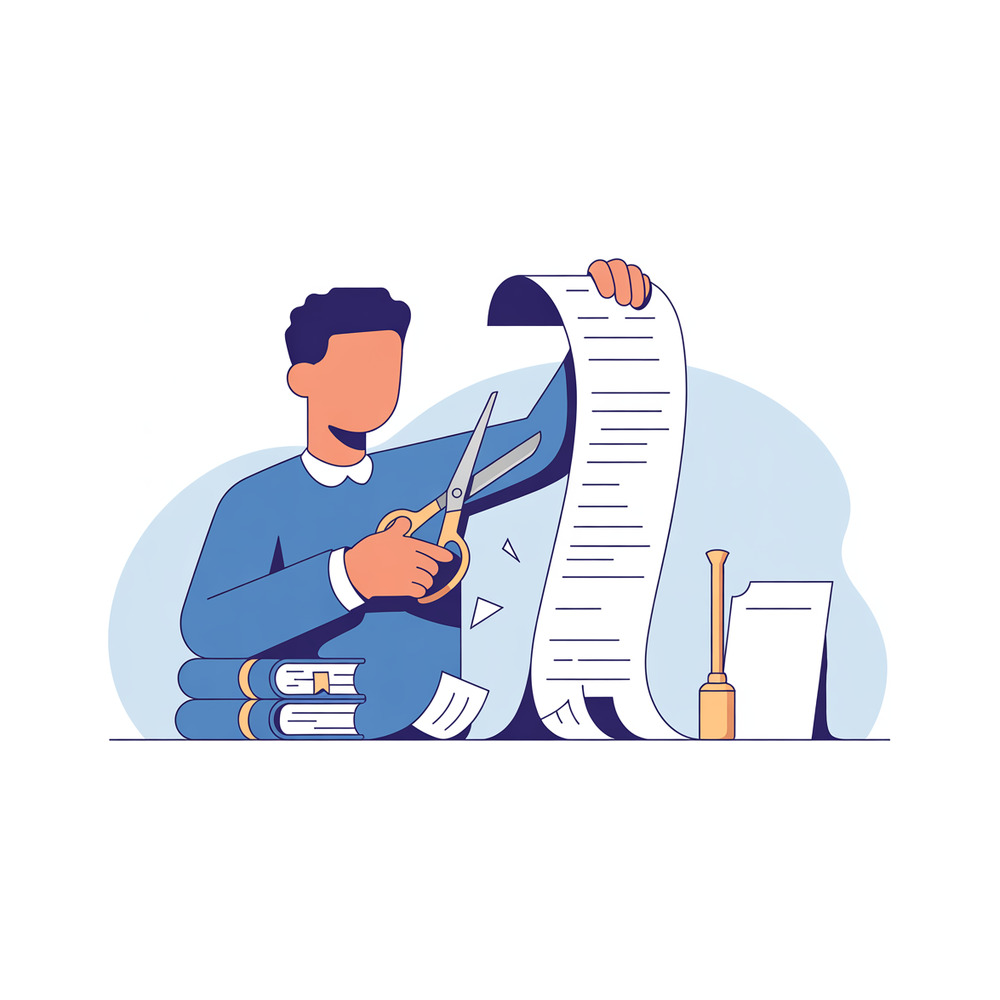 Illustration: trimming a long draft down to length