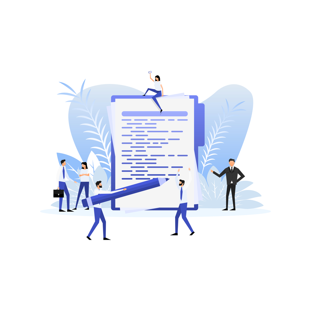 Illustration: applicants reading the fine print of an early application policy